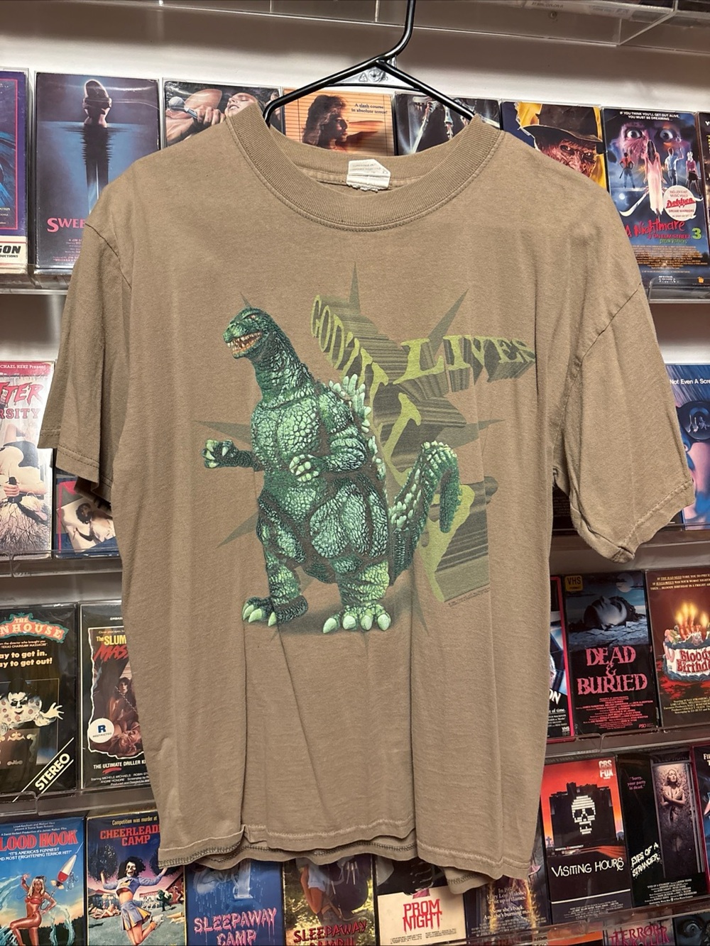 VTG 90s Rare Godzilla Lives Puff Print Movie Promo T Shirt 1997 Cronies L Toho